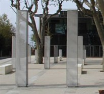 RMIG Expanded Metal used for light columns outside Spectacle Hall, France 